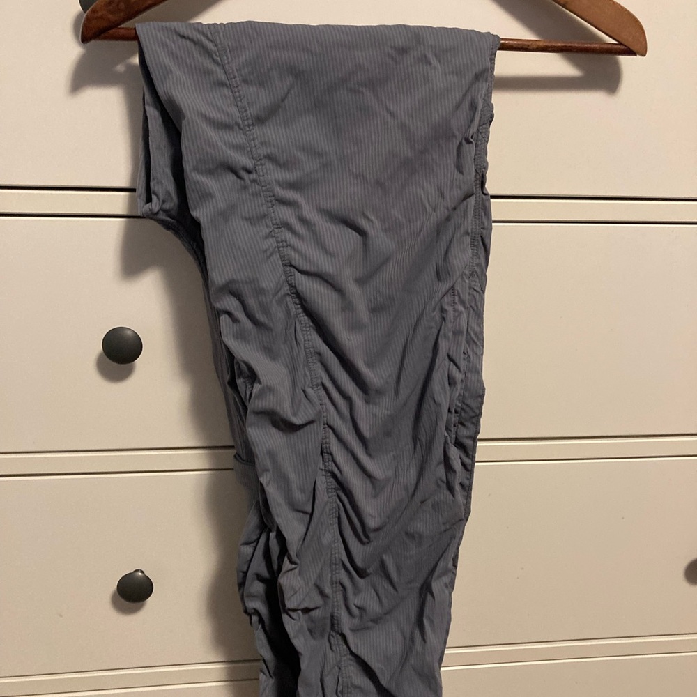 Size medium women’s light grey Lululemon studio pants - long length